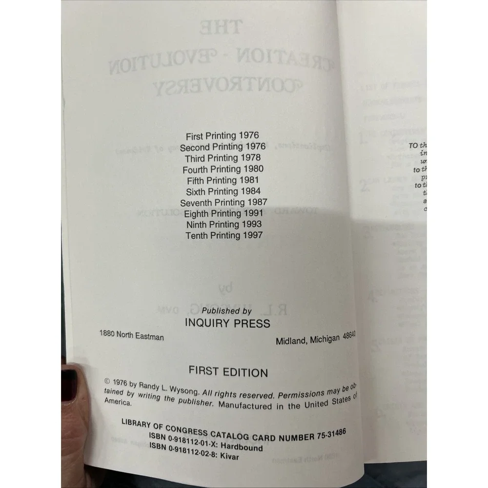 The Creation Evolution Controversy By Randy Wysong 1st Edition Trade Papeback